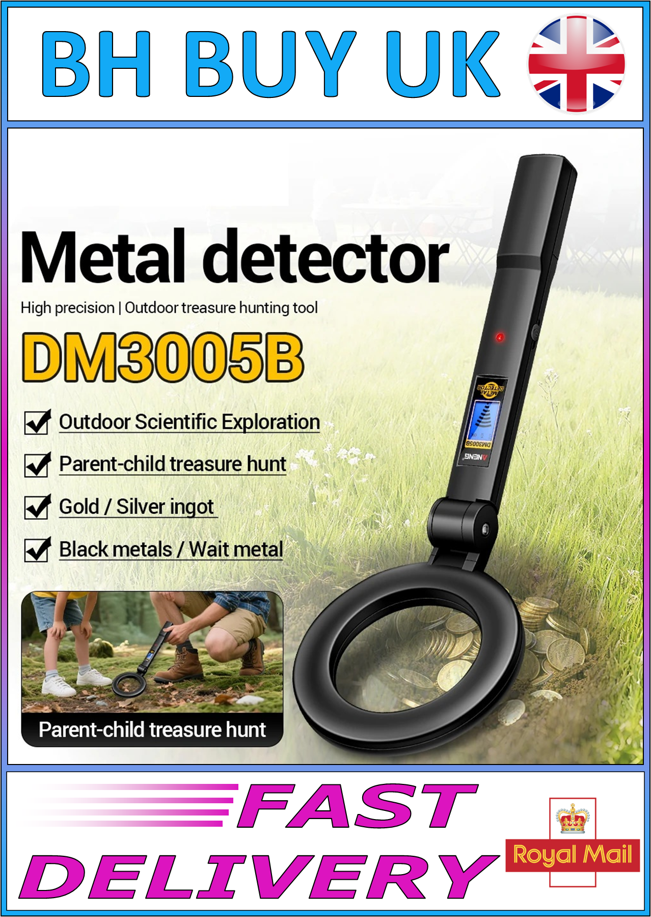 HANDHELD METAL DETECTOR DM3005B PRO