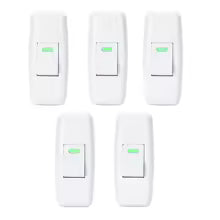 5 x WHITE INLINE CABLE LIGHT SWITCH 250V 10A