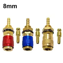 BRASS GAS / WATER QUICK RELEASE FITTING 8mm HOSE CONNECTION