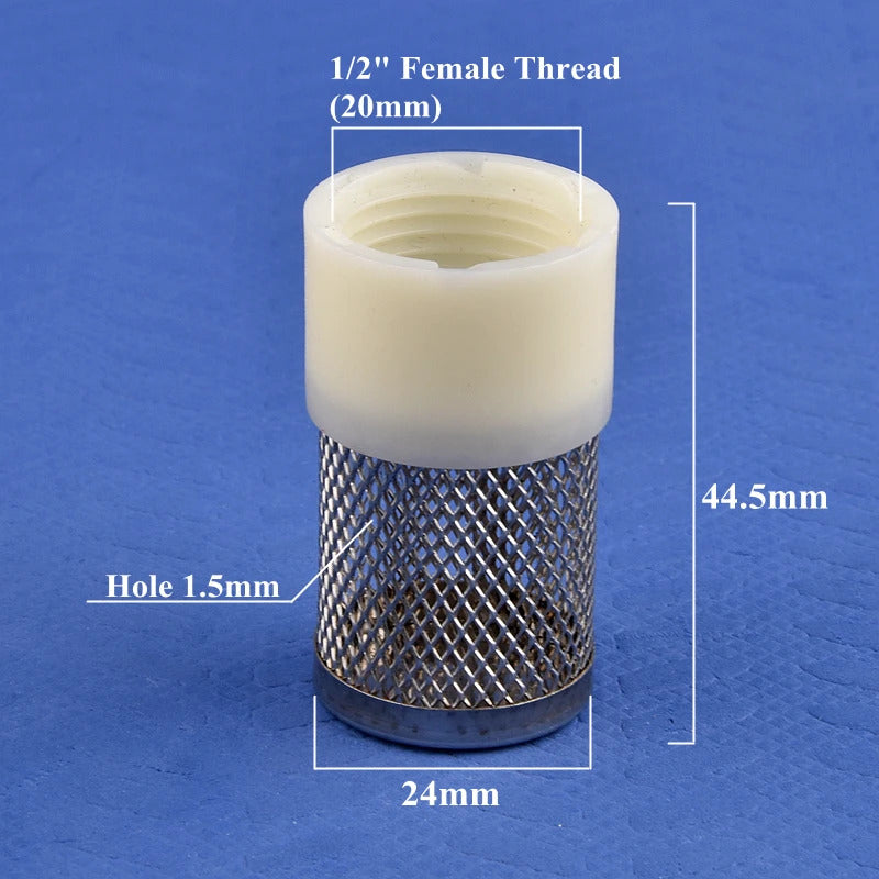 AQUARIUM / POND STAINLESS STEEL PLASTIC OUTFLOW STRAINER 1/2" 3/4" 1"