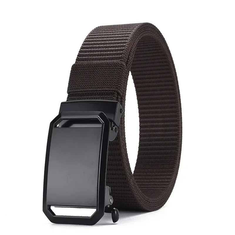 MEN'S CANVAS BELT 120CM TACTICAL MILITARY CASUAL AUTOMATIC BUCKLE WORK OUTDOOR