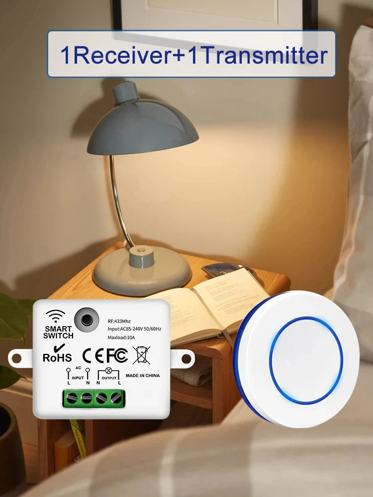 WIRELESS REMOTE CONTROL LIGHT SWITCH 22V 10A 433MHz