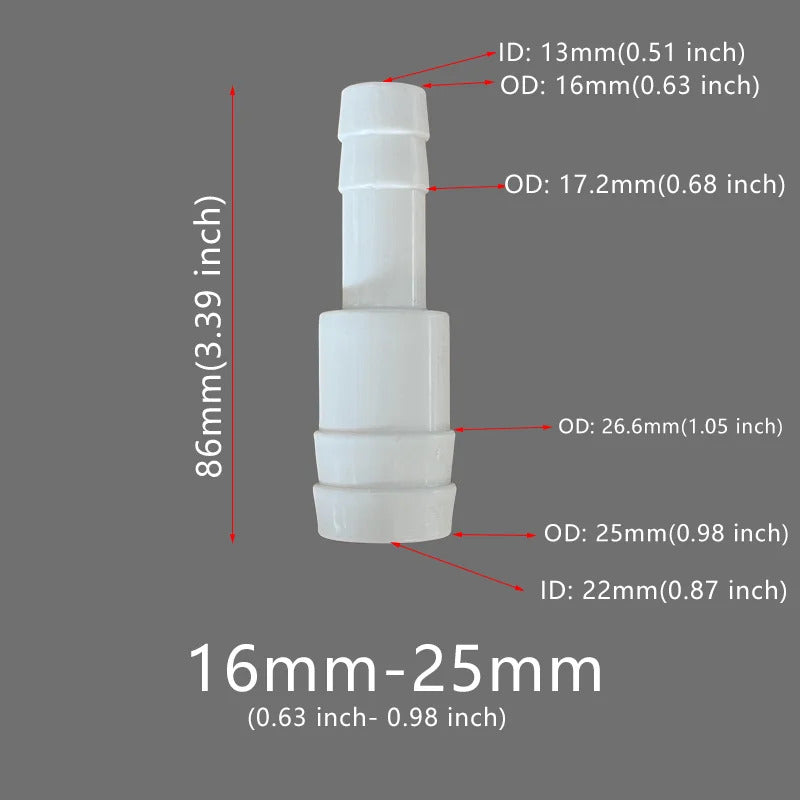 6 8 10 12 16 20 25mm REDUCING BARB CONNECTOR