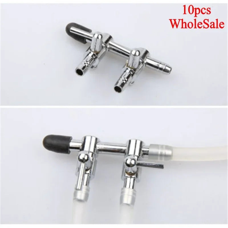 CHROME AQUARIUM / POND AIR TAPS 2, 3, 4 & 5 WAY