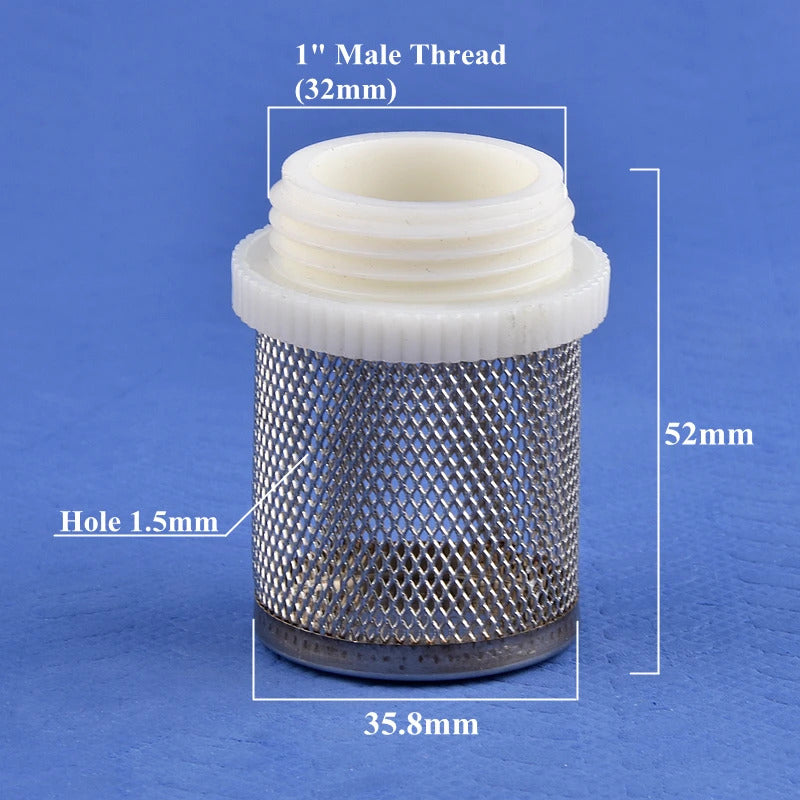 AQUARIUM / POND STAINLESS STEEL PLASTIC OUTFLOW STRAINER 1/2" 3/4" 1"