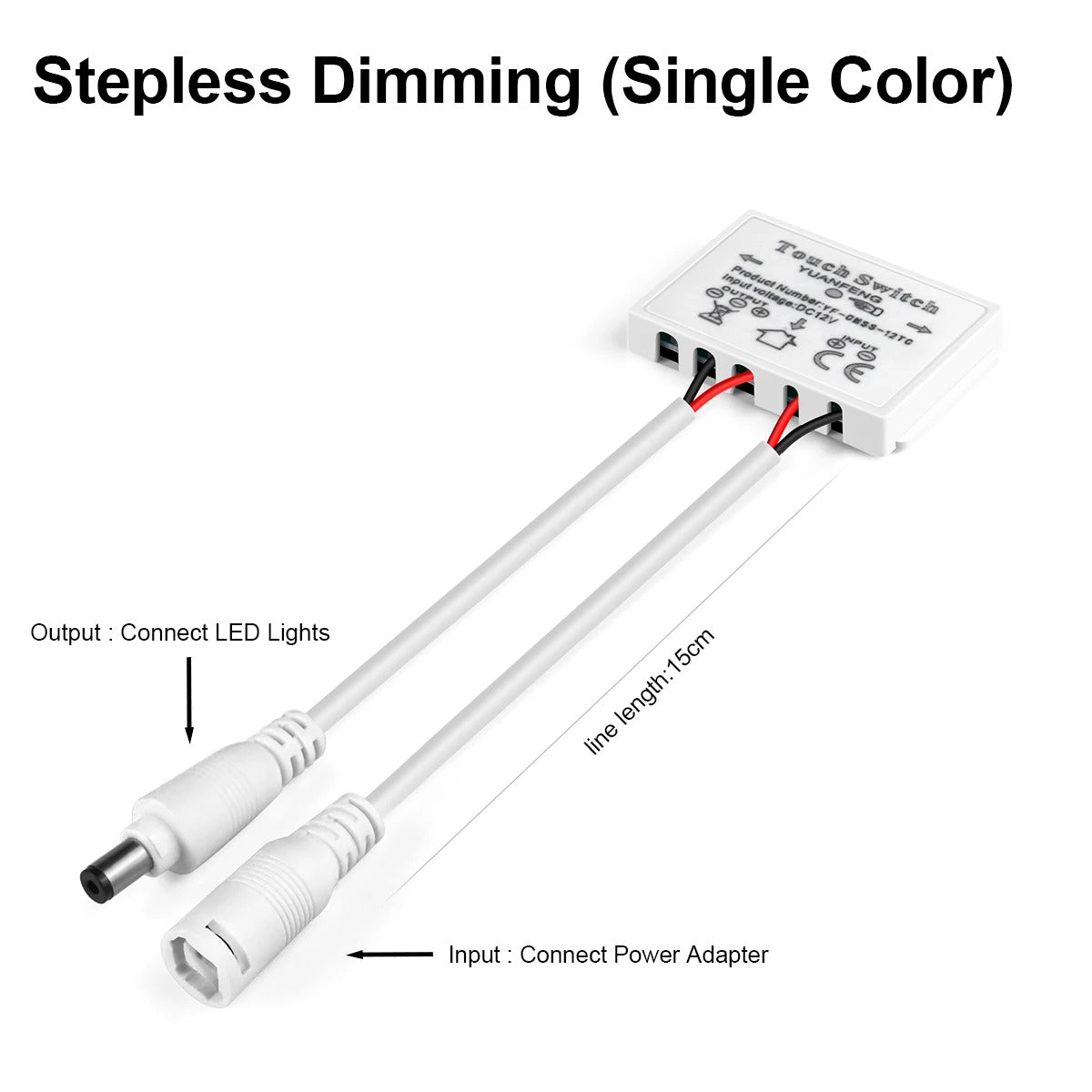 12V 5A LED HIDDEN MIRROR DIMMER LIGHT SWITCH BATHROOM