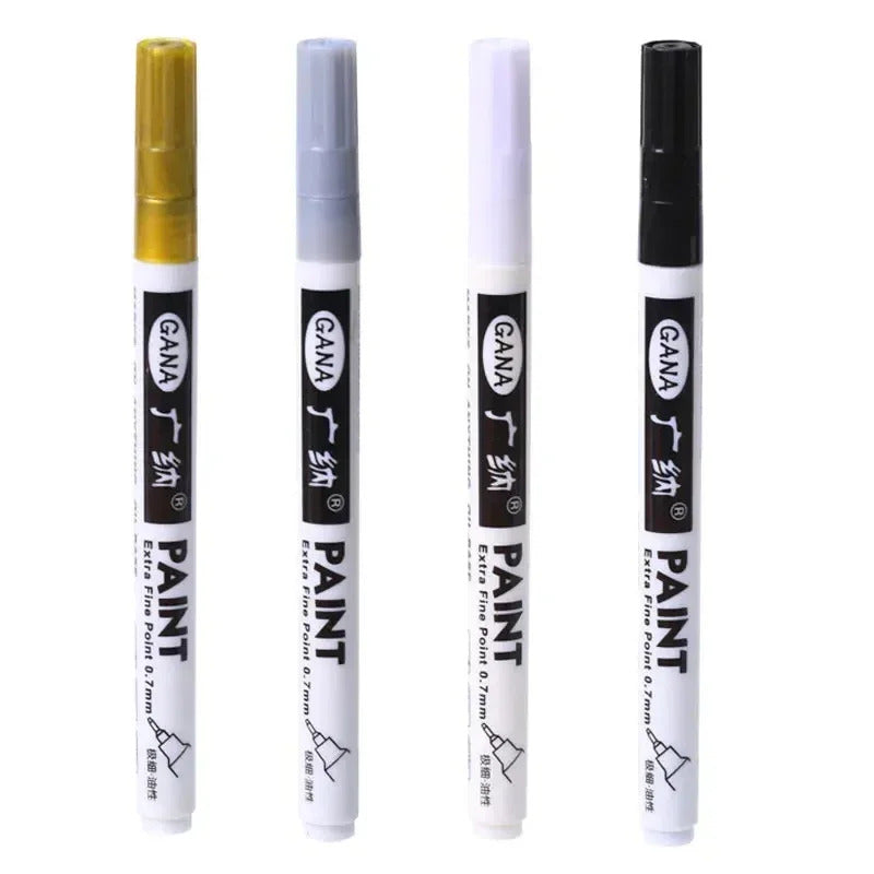 4 x PERMANENT MARKER PEN 0.7mm GOLD SILVER WHITE BLACK