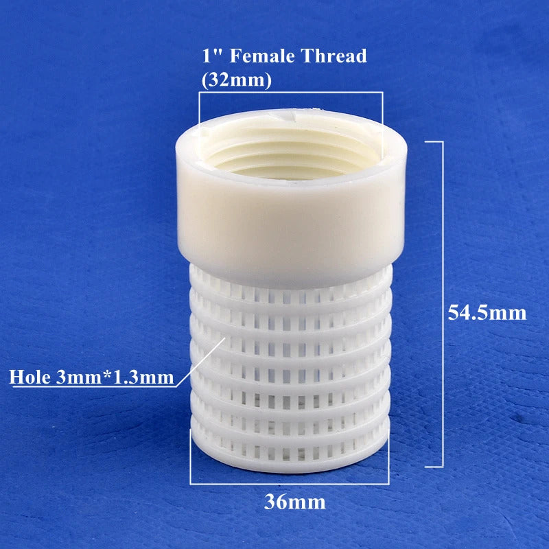 AQUARIUM / POND STAINLESS STEEL PLASTIC OUTFLOW STRAINER 1/2" 3/4" 1"