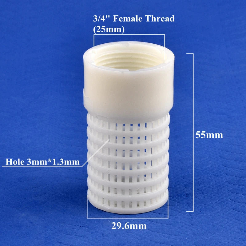 AQUARIUM / POND STAINLESS STEEL PLASTIC OUTFLOW STRAINER 1/2" 3/4" 1"