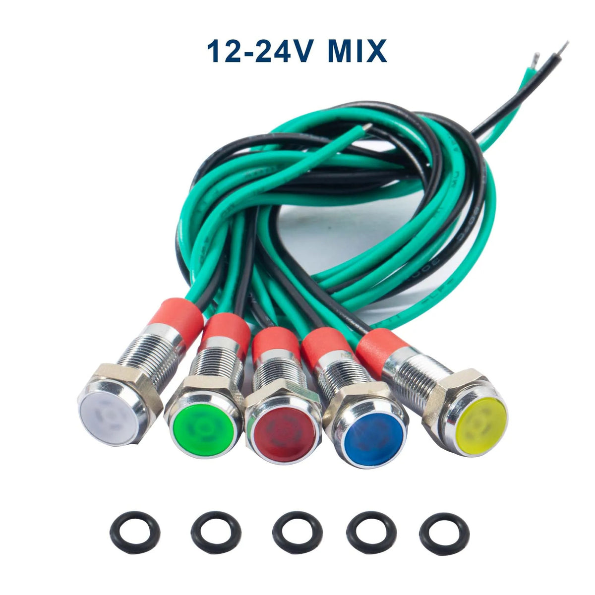 5PC 6MM LED METAL INDICATOR LIGHTS 12V 24V 110V 220V WATERPROOF PANEL LAMP