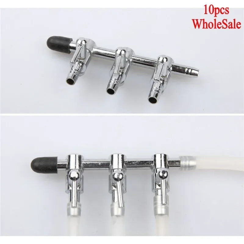 CHROME AQUARIUM / POND AIR TAPS 2, 3, 4 & 5 WAY