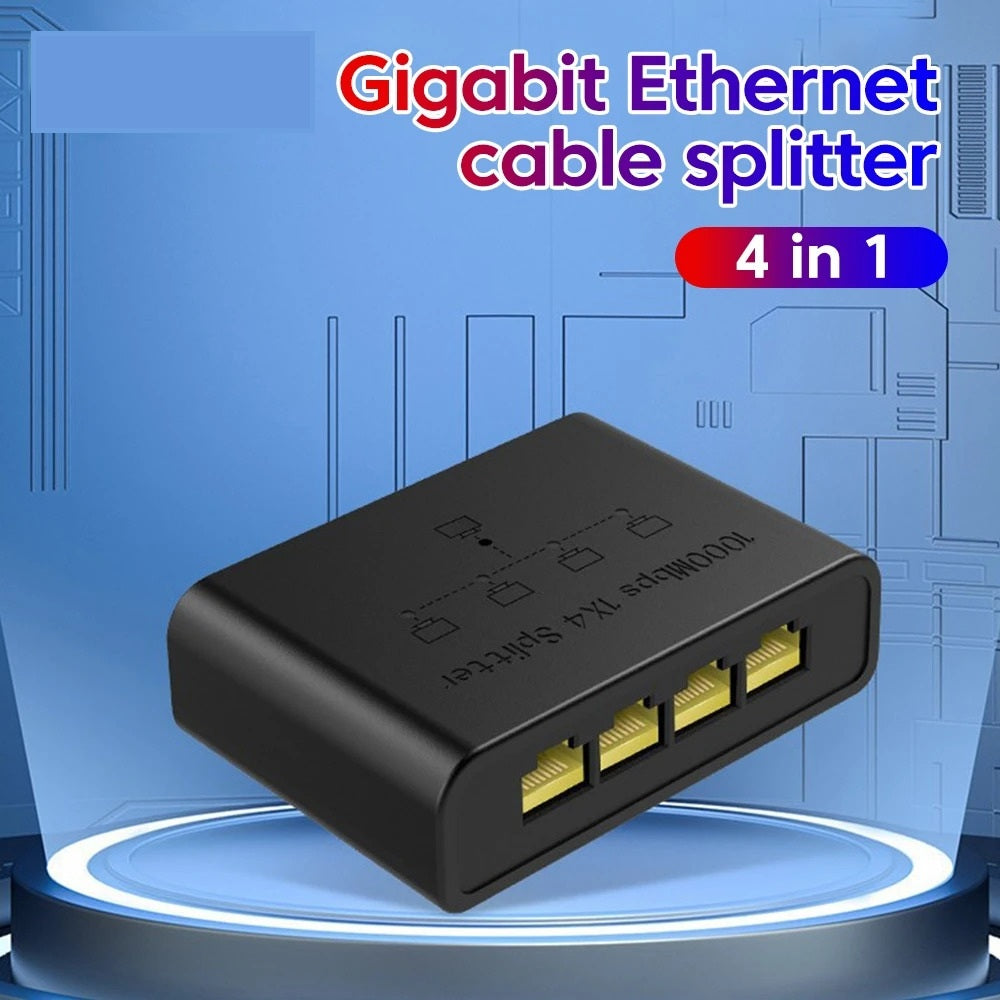 4 WAY RJ45 NETWORK SPLITTER 1000mbs