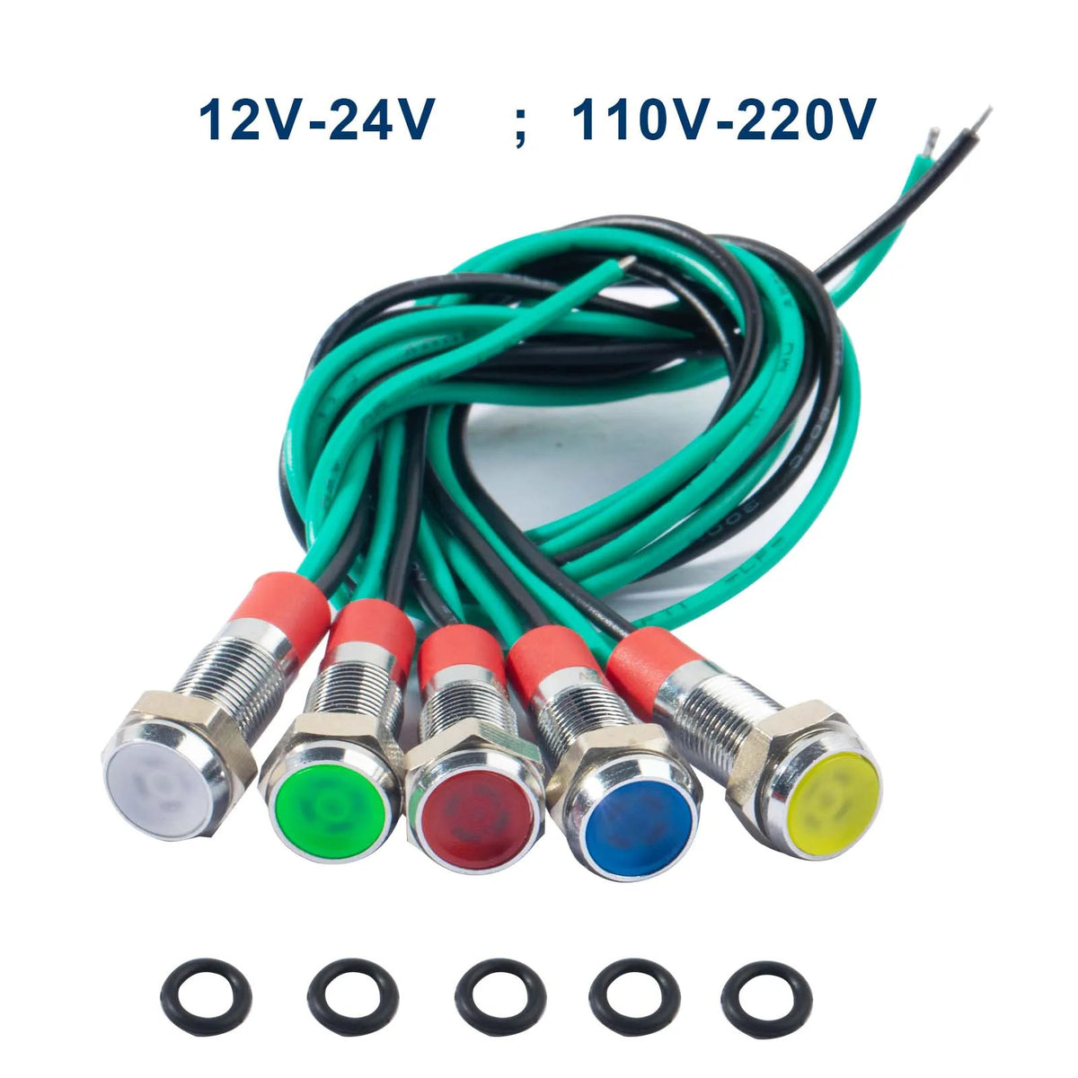 5PC 6MM LED METAL INDICATOR LIGHTS 12V 24V 110V 220V WATERPROOF PANEL LAMP