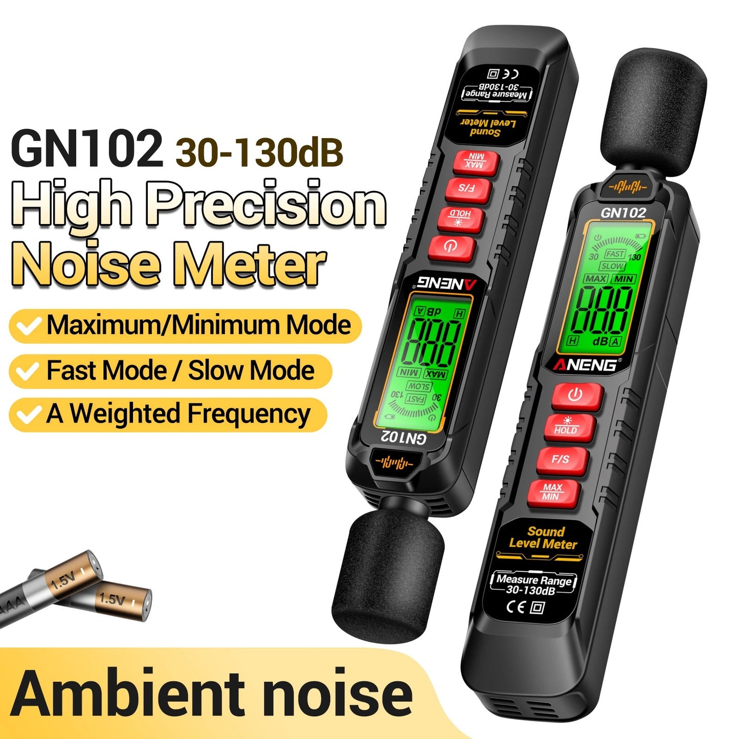 HANDHELD DECIBEL METER 30-130dB