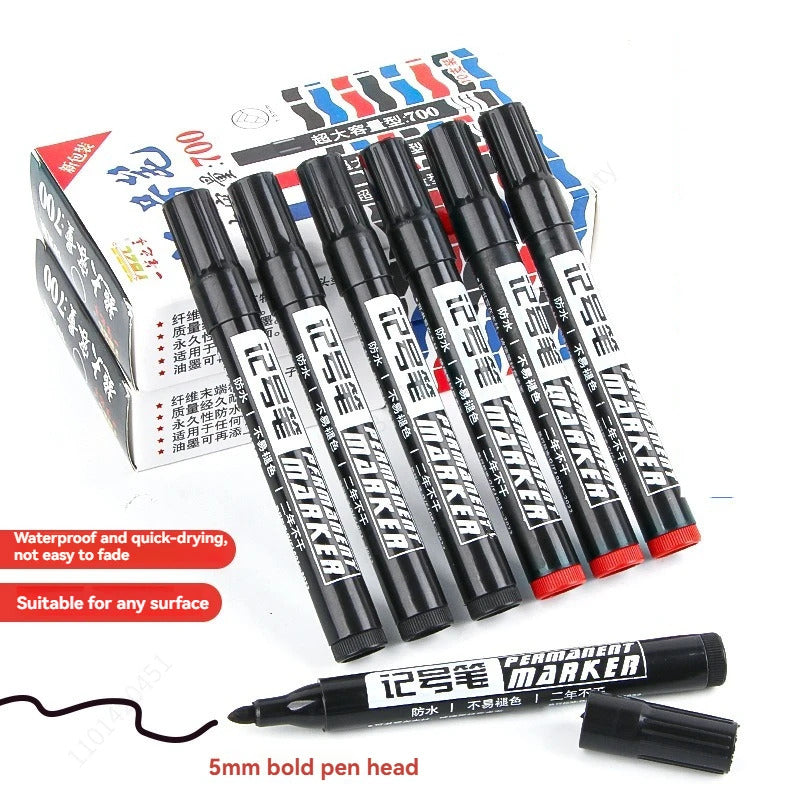 9 x PERMANENT PAINT MARKER SET, BLUE BLACK RED