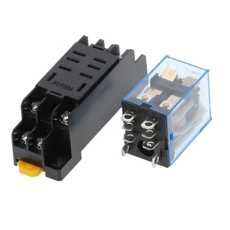 12V 24V 240V DC AC 10A 8PIN COIL POWER RELAY & SOCKET BASE DPDT