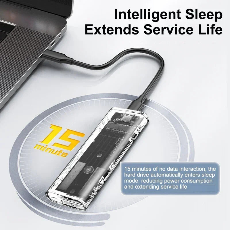 PORTABLE M.2 SSD ENCLOSURE CASE NGFF SATA USB HARD DRIVE