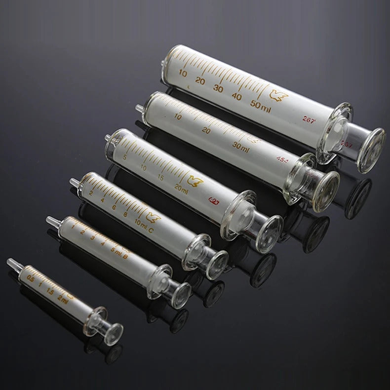 1ml 2ml 5ml 10ml 20ml 30ml 50ml GLASS SYRINGE FOR DISPENSING