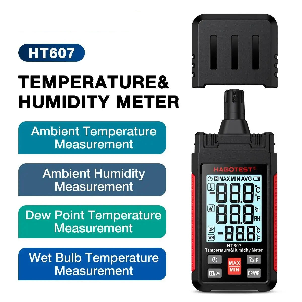 DIGITAL HANDHELD TEMPERATURE & HUMIDITY METER