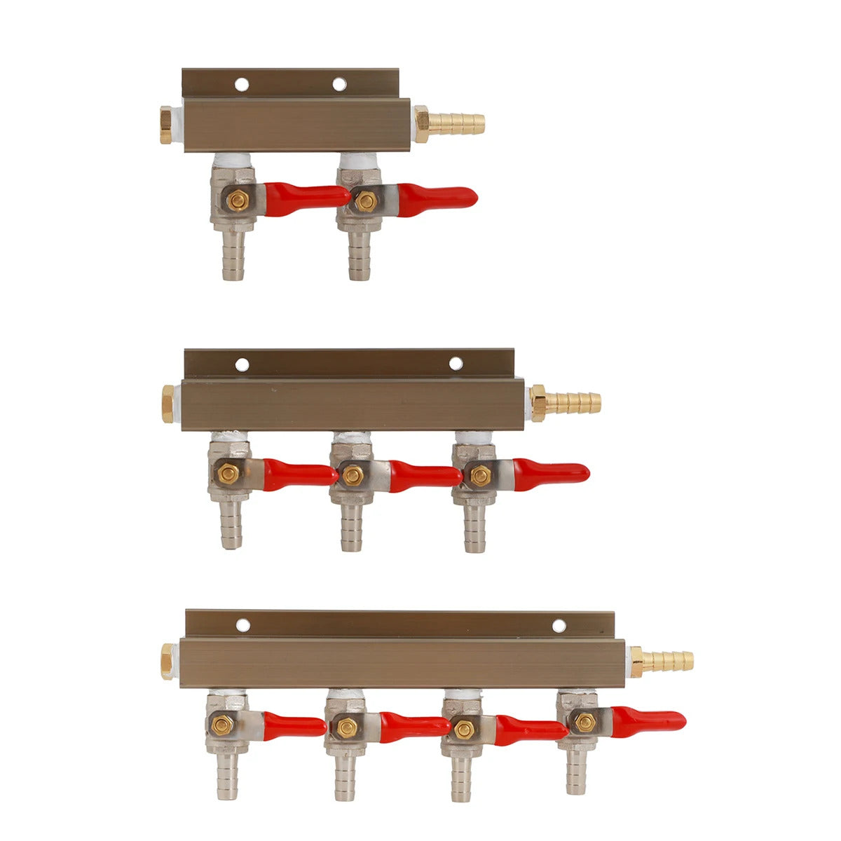 AIR / CO2 DISTRIBUTOR MANIFOLD WITH BALL VALVES