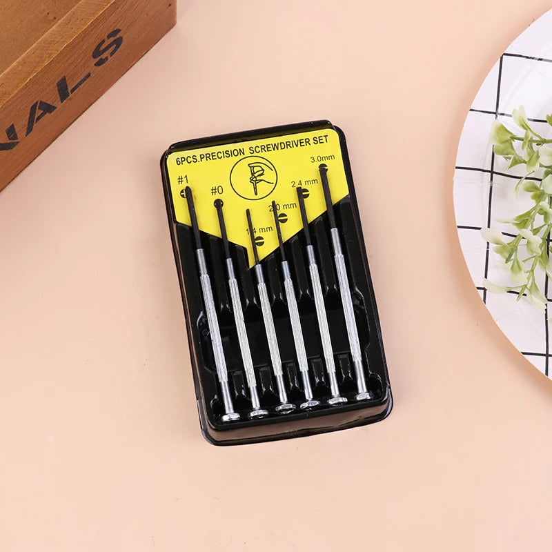6 x MINI GLASSES SCREWDRIVER SET