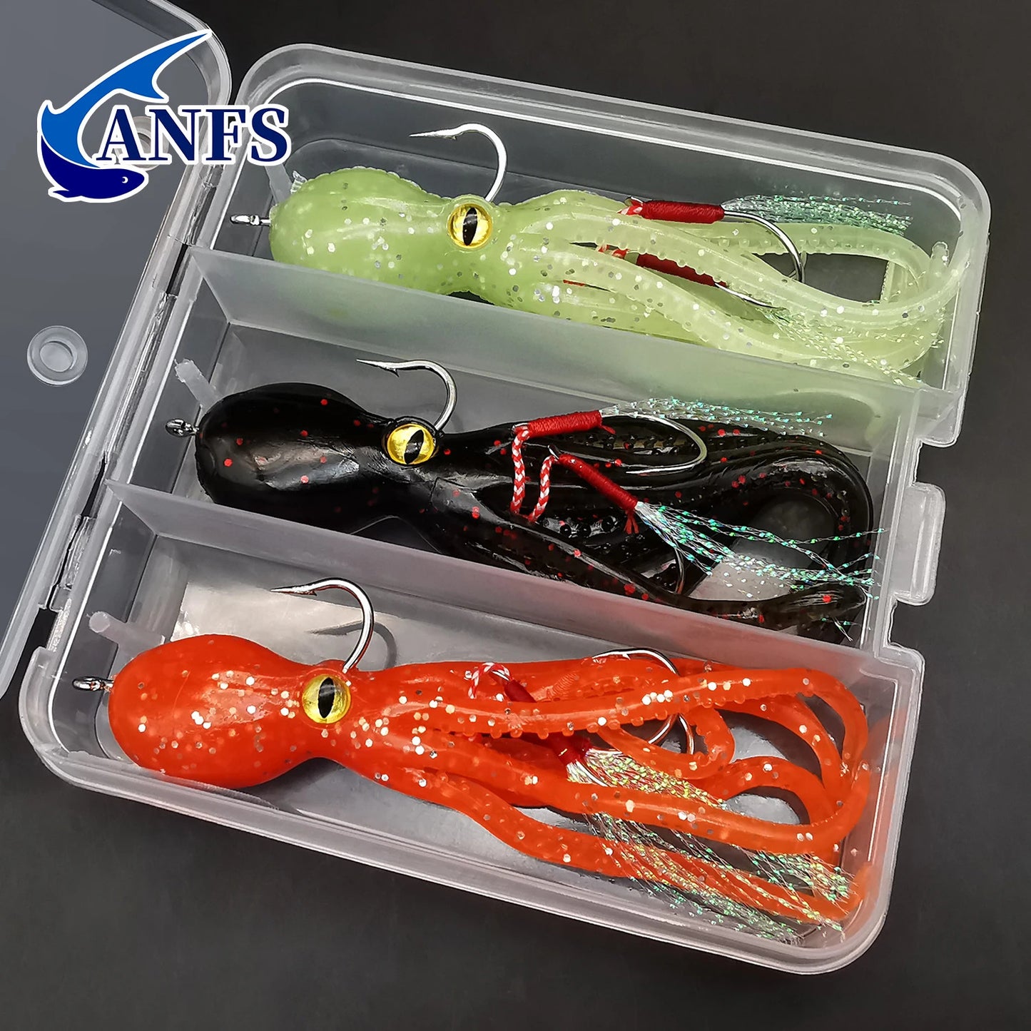 3 x SQUID FISHING LURES 11.5cm 22g SINKING BAIT