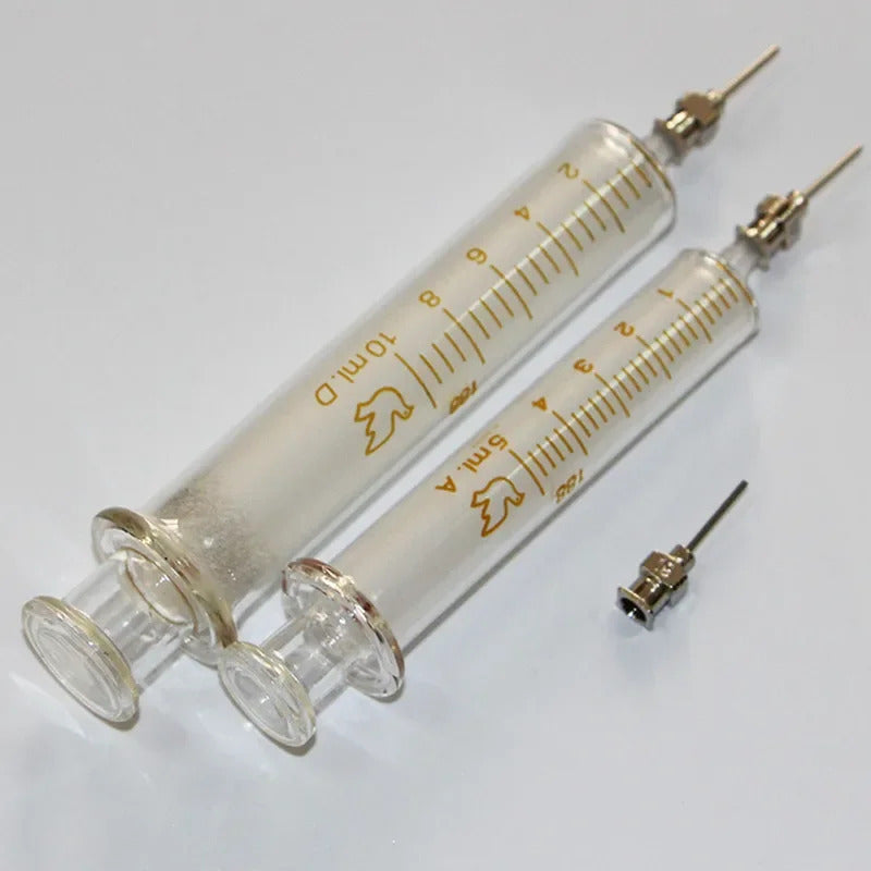 5ml & 10ml GLASS SYRINGE SET WITH 14 DISPENSING ENDS
