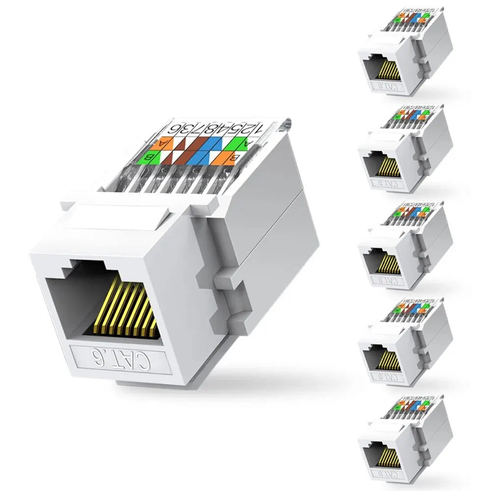 6 x CAT6 TOOL-LESS RJ45 KEYSTONE JACK