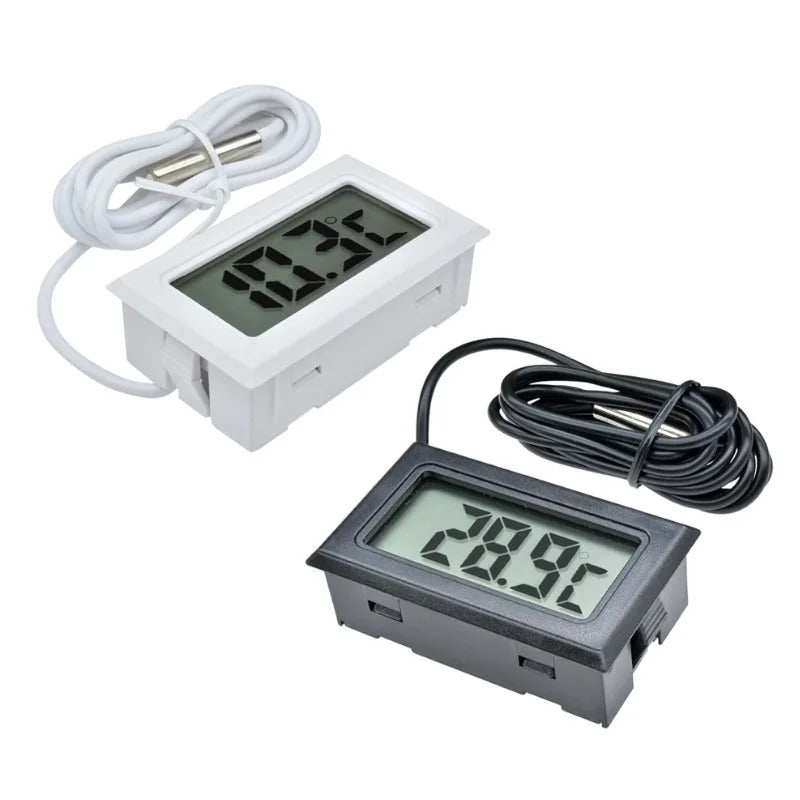 LCD RECESSED HYGROMETER WITH PROBE - BLACK or WHITE