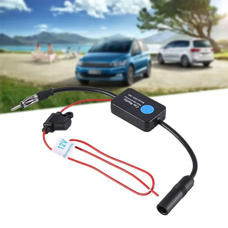 CAR RADIO ANTENNA SIGNAL AMPLIFIER BOOSTER