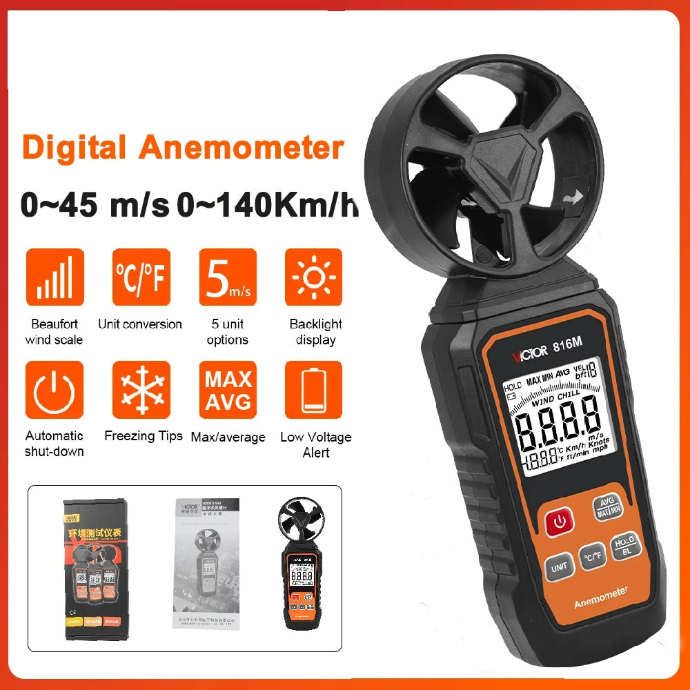 DIGITAL ANEMOMETER 0-45 M/S WIND SPEED METER