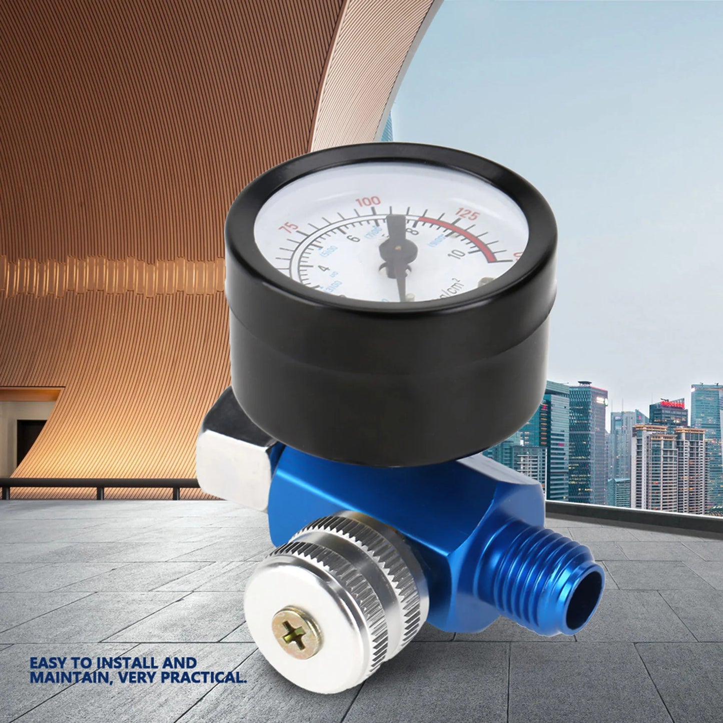 1/4" SPRAY PAINT GUN AIR PRESSURE REGULATOR