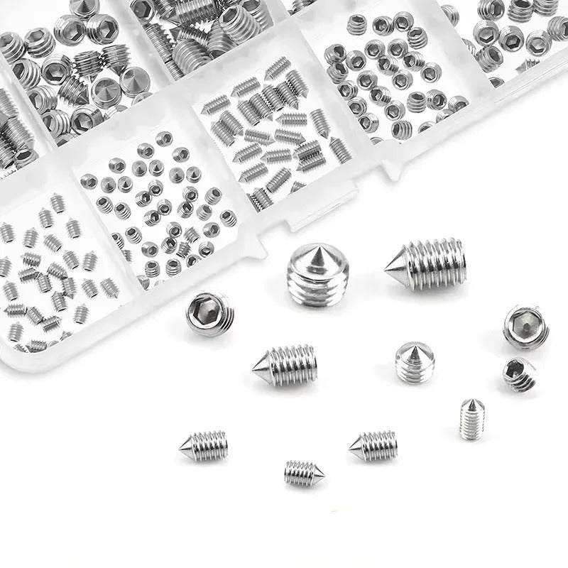 240 x STAINLESS STEEL GRUB / HEX SOCKET SCREWS