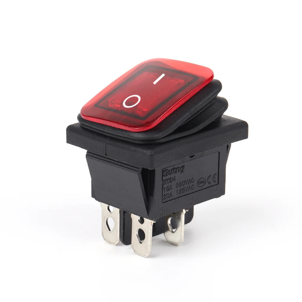 2 x 16A WATERPROOF ON OF ROCKER SWITCH 4 PIN