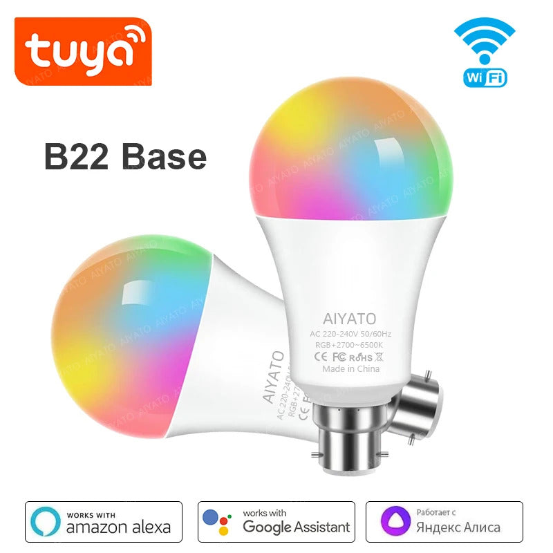 WIFI SMART BULB 18w - COLOUR CHANGING - GOOGLE HOME & ALEXA - B22 BASE