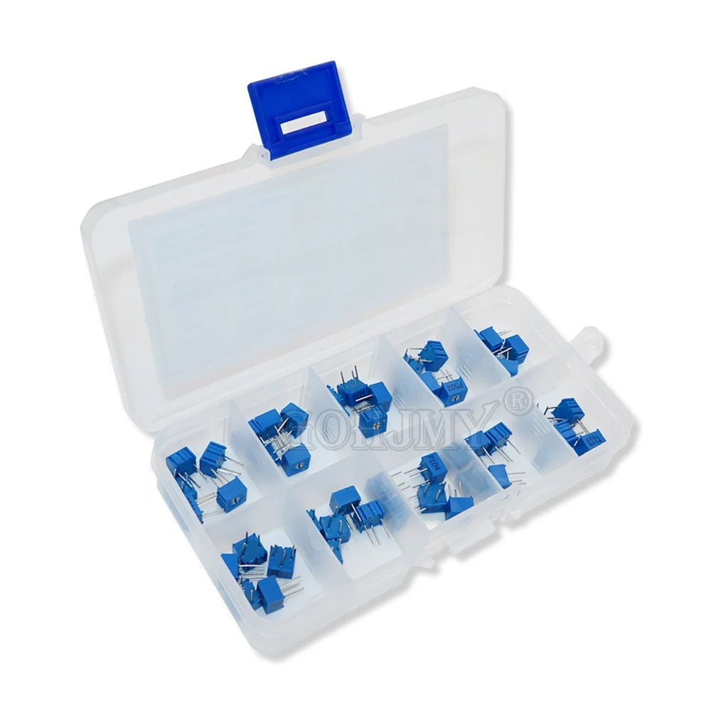 50 x 3362P MULTITURN POTENTIOMETERS 10 VALUES KIT