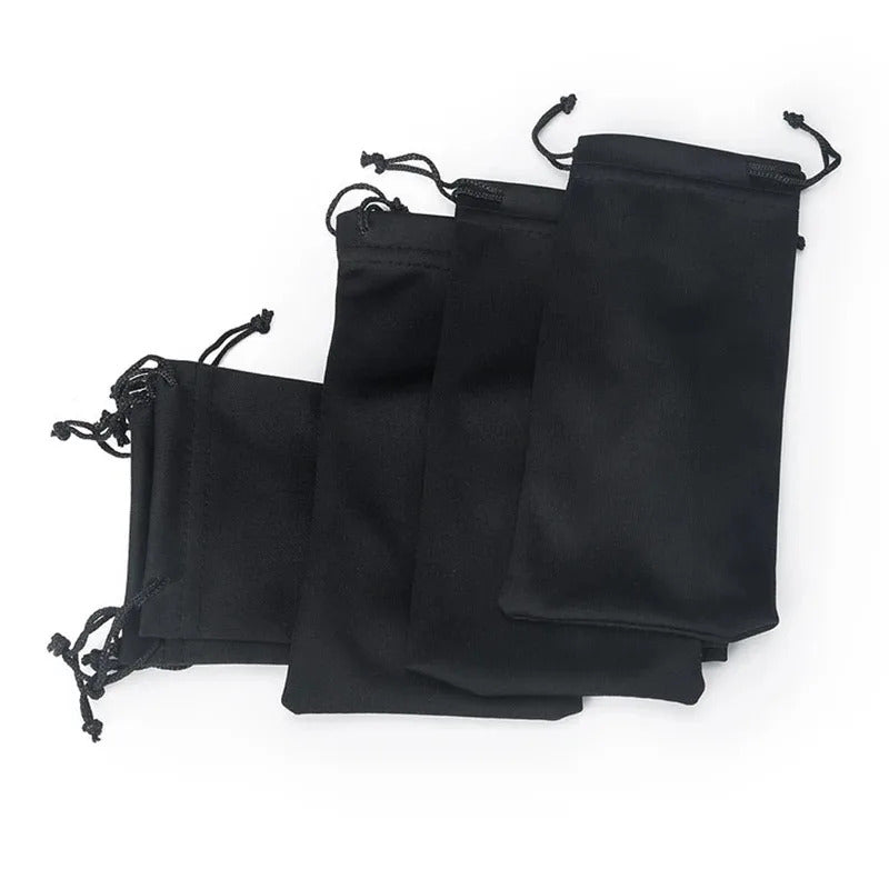 20 x BLACK MICROFIBRE SUNGLASSES READING GLASSES PHONE POUCH BAGS 17 x 8.5CM