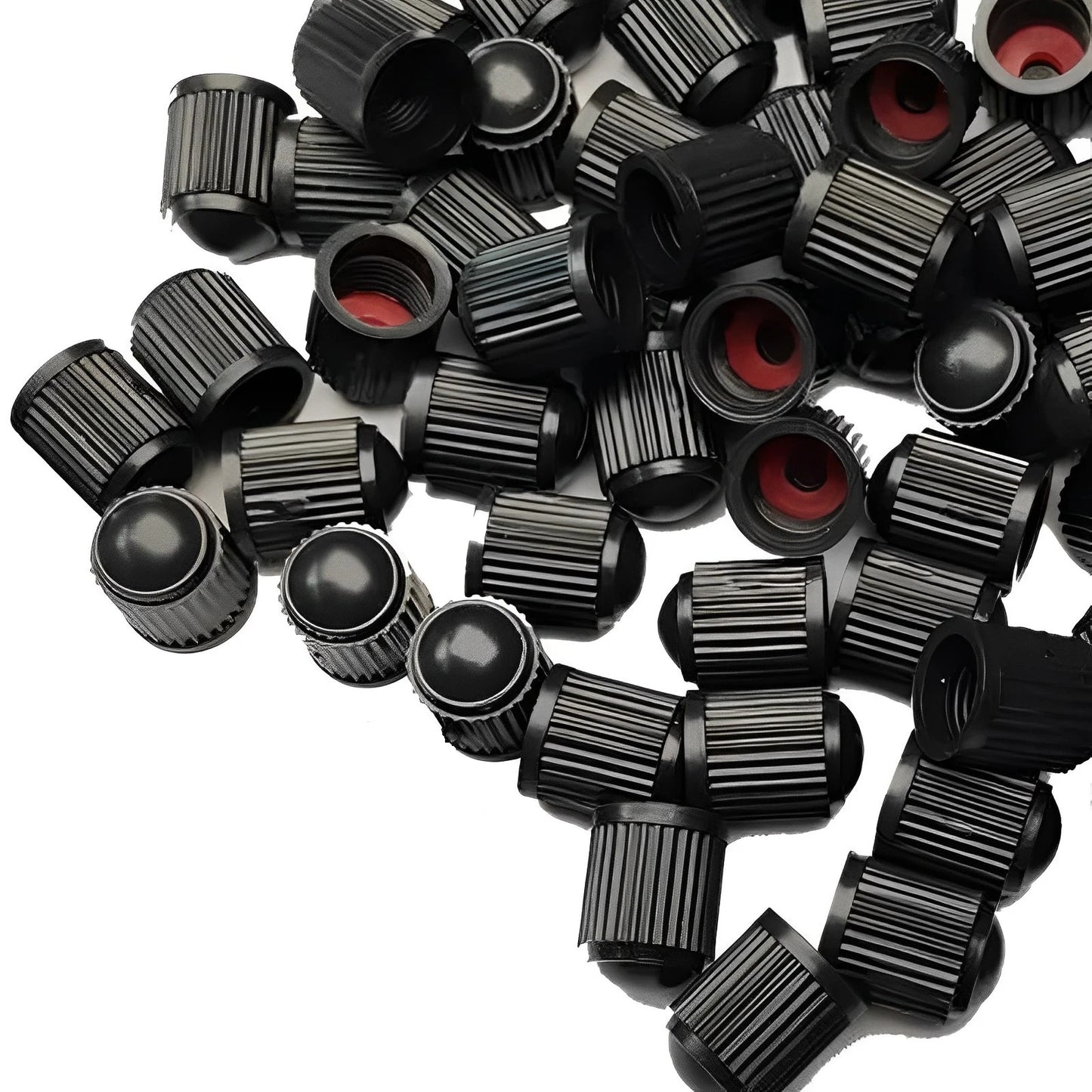 10 x BLACK PLASTIC TIRE VALVE DUST CAP