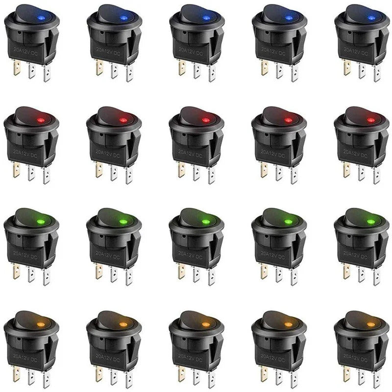 20 x ON OFF ROCKER SWITCH WITH LED