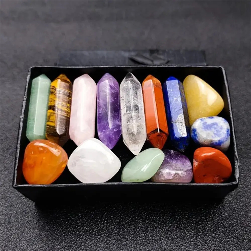 14 x NATURAL STONE CHAKRA CRYSTALS