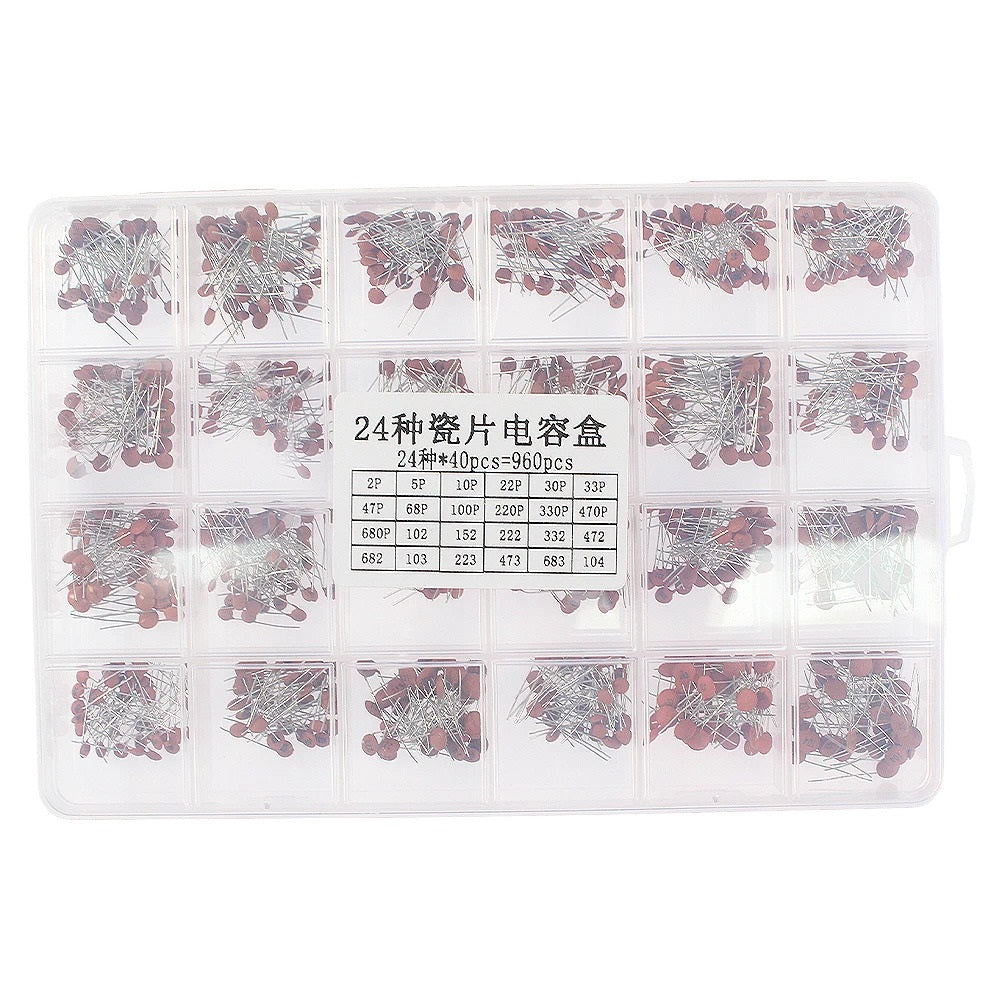 960 x CERAMIC CAPACITOR SET 2pF-0.1uF