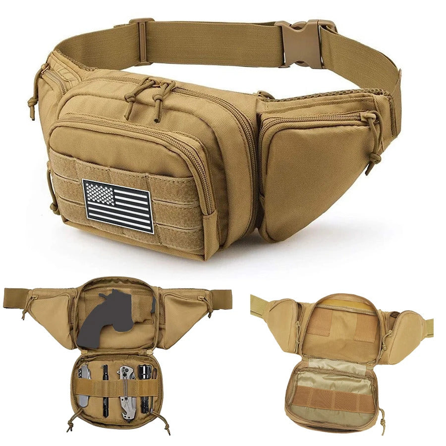TACTICAL CROSSBODY WAIST BAG RUNNING CYCLING SPORTS BELT POUCH PHONE KEY HOLDER