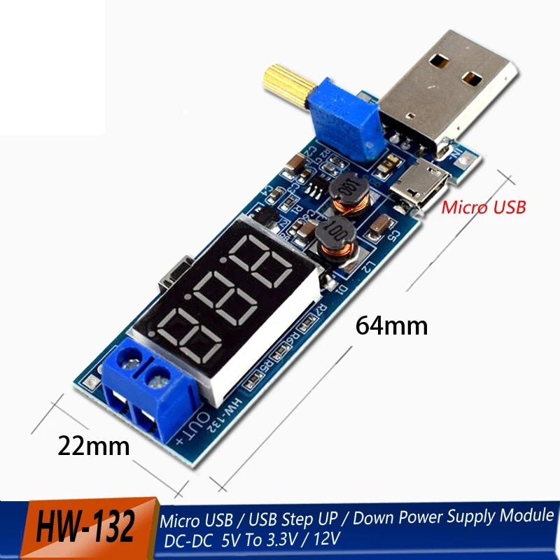 BOOST BUCK CONVERTER MICRO USB STEP UP DOWN POWER SUPPLY