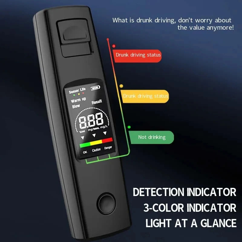 PORTABLE ALCOHOL TESTER HIGH SENSITIVITY BREATHALYZER