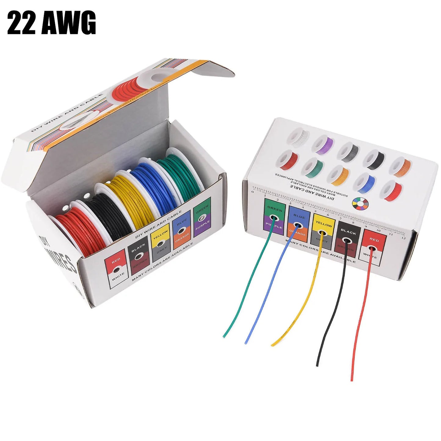 22 AWG FLEXIBLE STRANDED ELECTRIC WIRE 50m 5 COLOURS