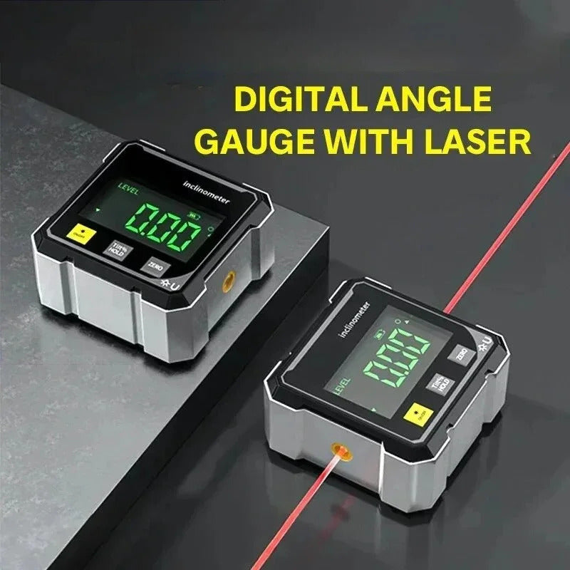 MAGNETIC DIGITAL ANGLE GAUGE - DUAL LASER PROJECTION
