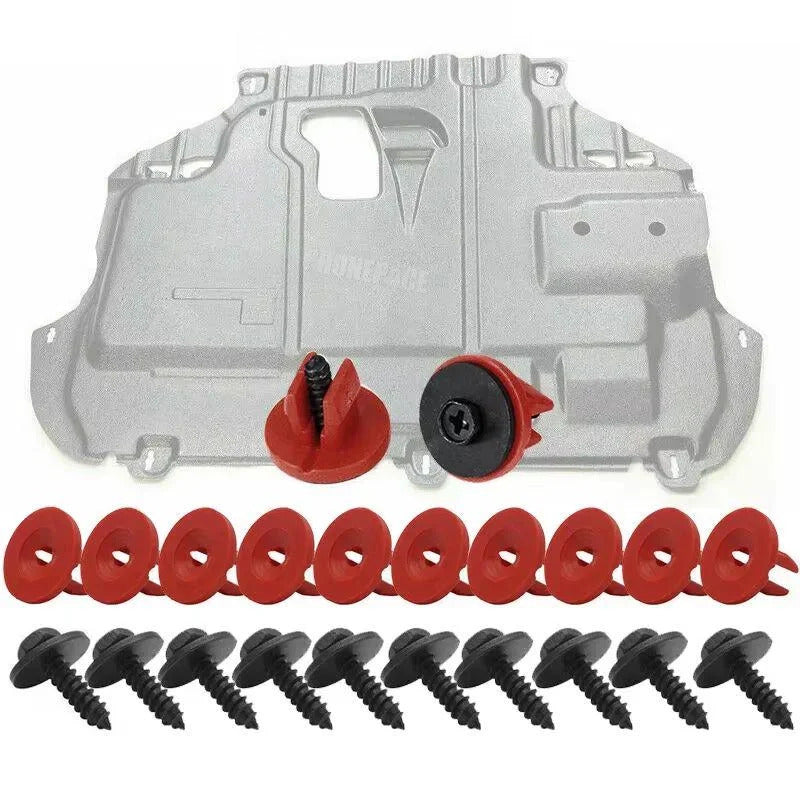 20PC FORD VOLVO UNDERTRAY SCREWS & PLASTIC GROMMETS 10MM X 8MM FASTENERS