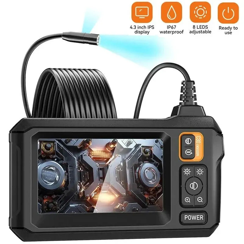 DUAL ENDOSCOPE CAMERA WITH 4.3" IPS SCREEN 1080P 5M