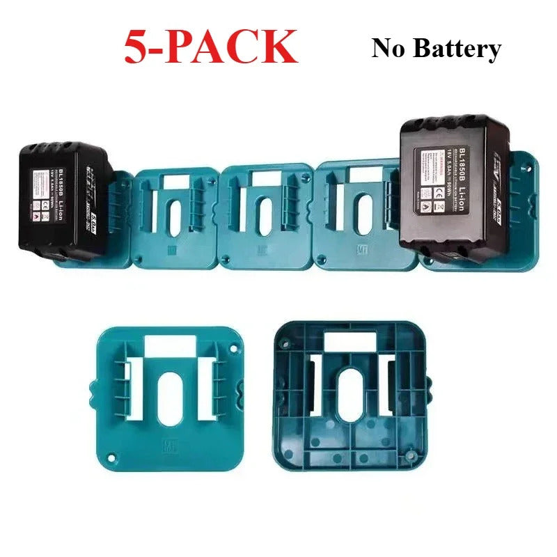 5 x MAKITA 18V BATTERY WALL MOUNT HOLDERS