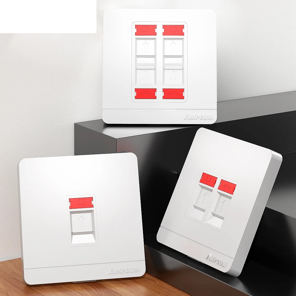 KEYSTONE FACEPLATE RJ11 RJ45 WALL SOCKET 1, 2 & 4 PORT